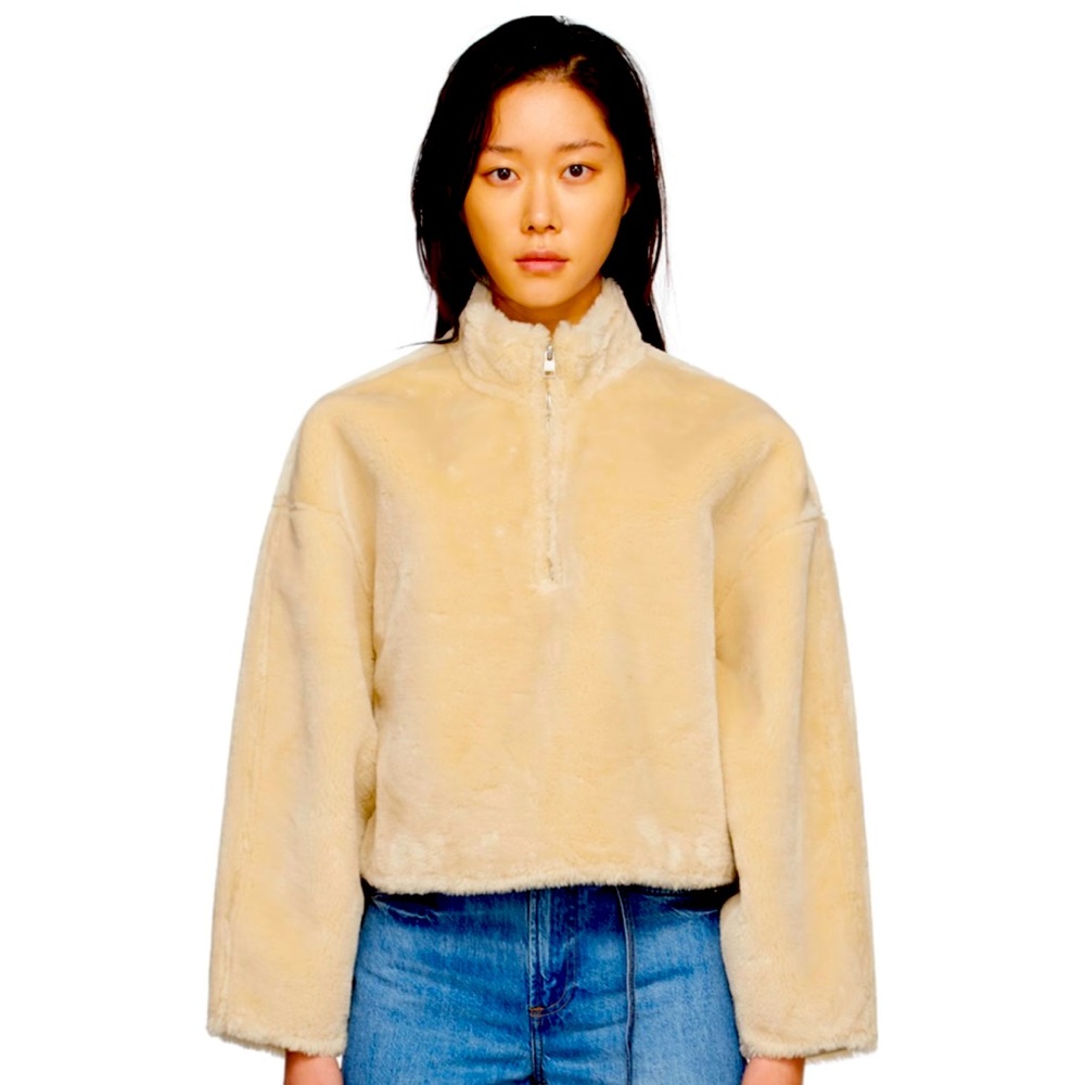 Frame faux shearling pullover $499 NWOT